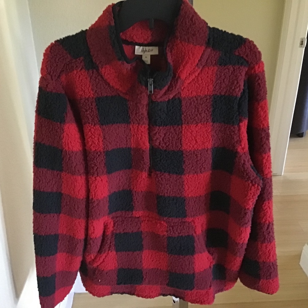 Chenille half zip pullover